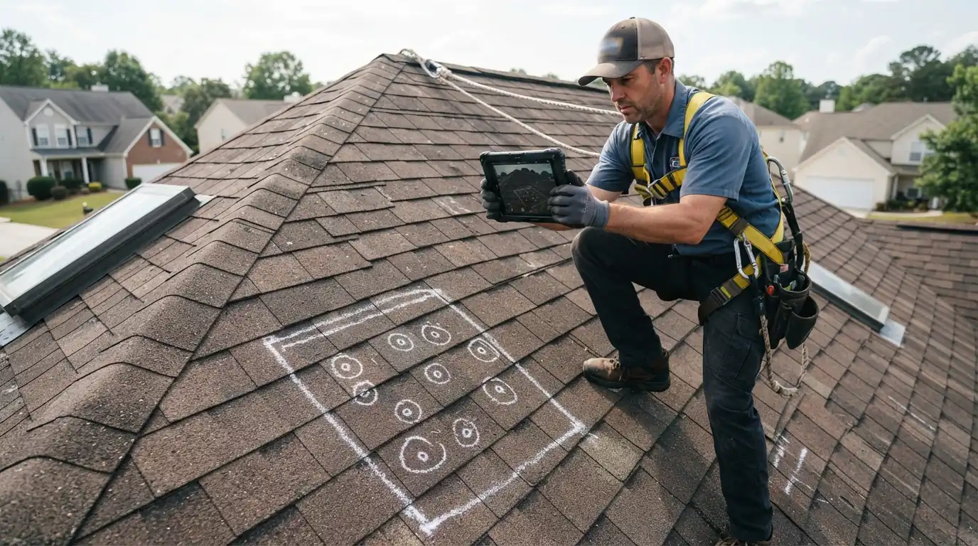 Roof inspection with photos on an Atlanta home