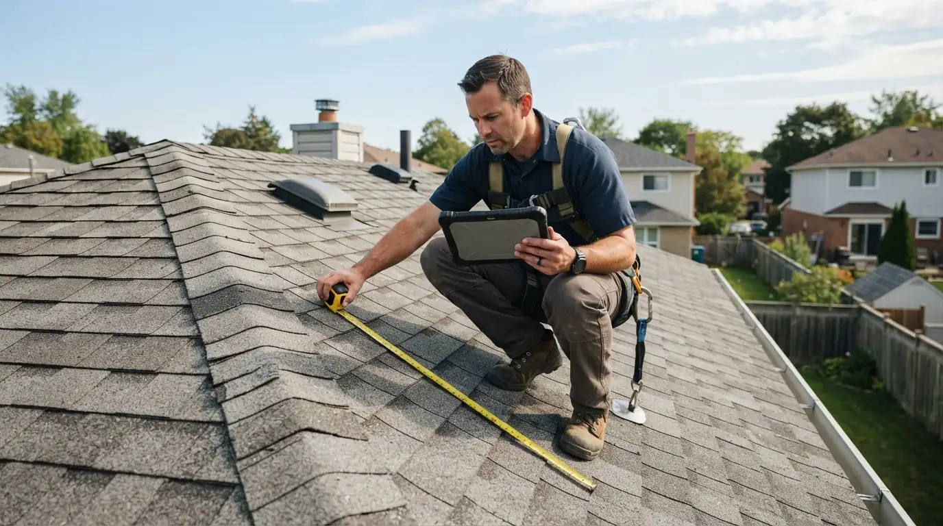 Roof replacement on a clear fall day in Atlanta