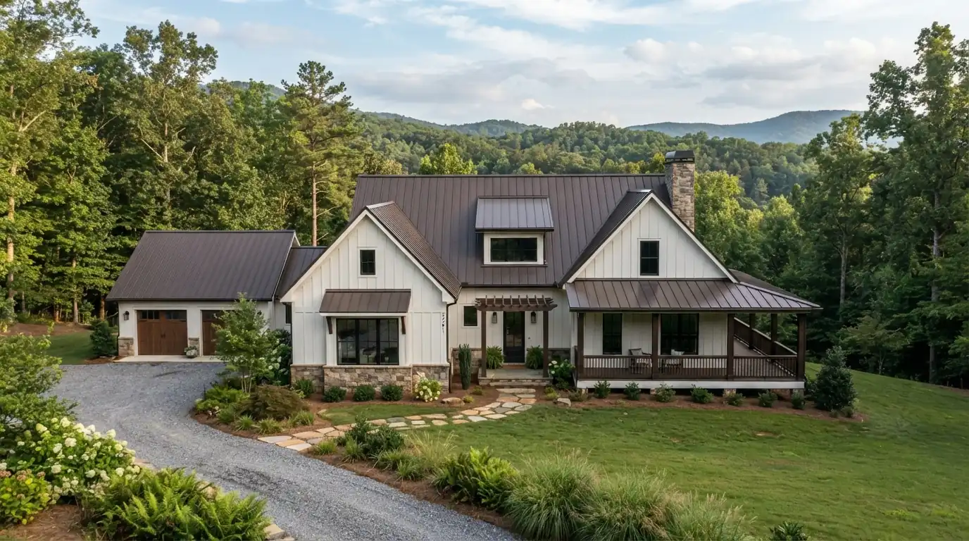 Standing seam metal roof installed on a north Georgia home