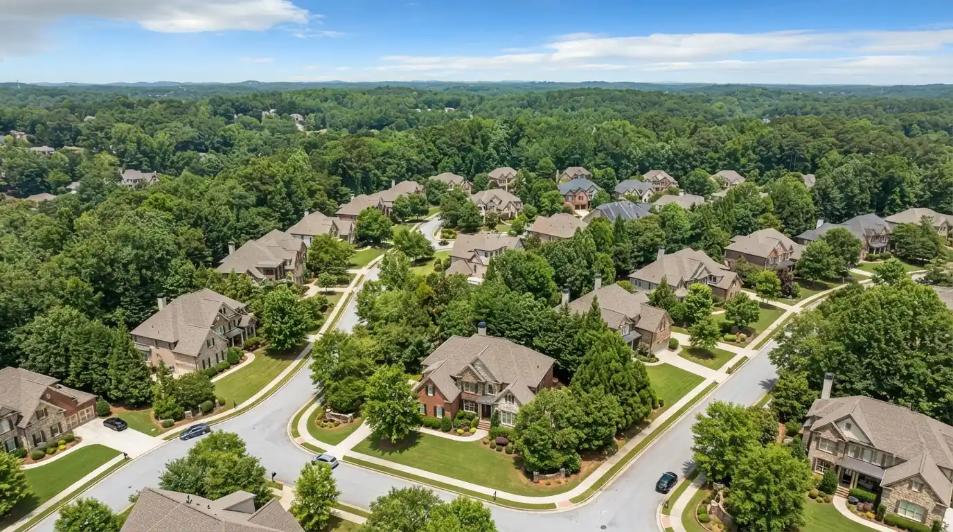 Northwest suburban roofs near the Acworth head office