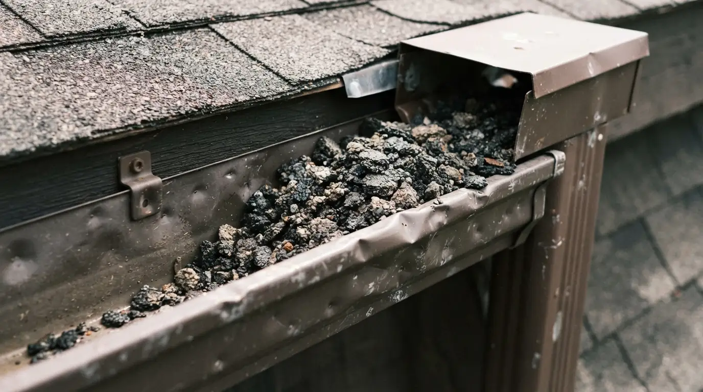 Hail dents on roof vents and gutters