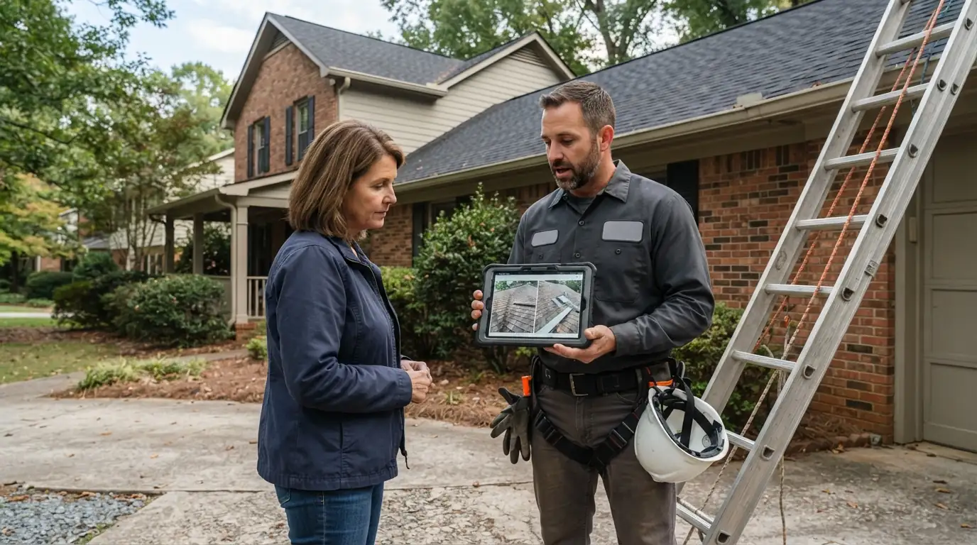 Walking a homeowner through roof inspection photos