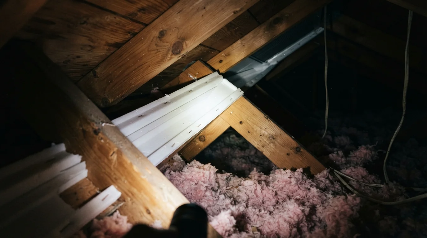 Eave baffles keeping soffit intake open
