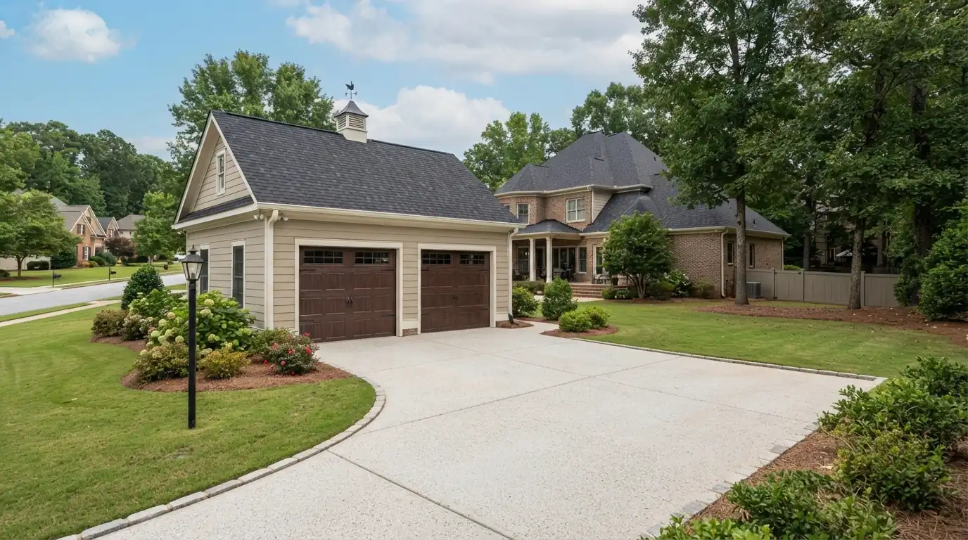 New shingle roof on a detached garage in Atlanta