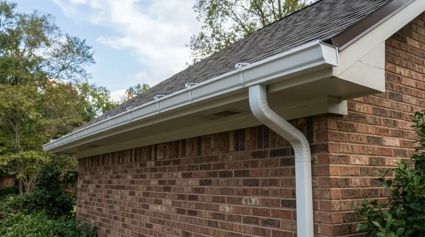 New seamless gutter on hidden hangers