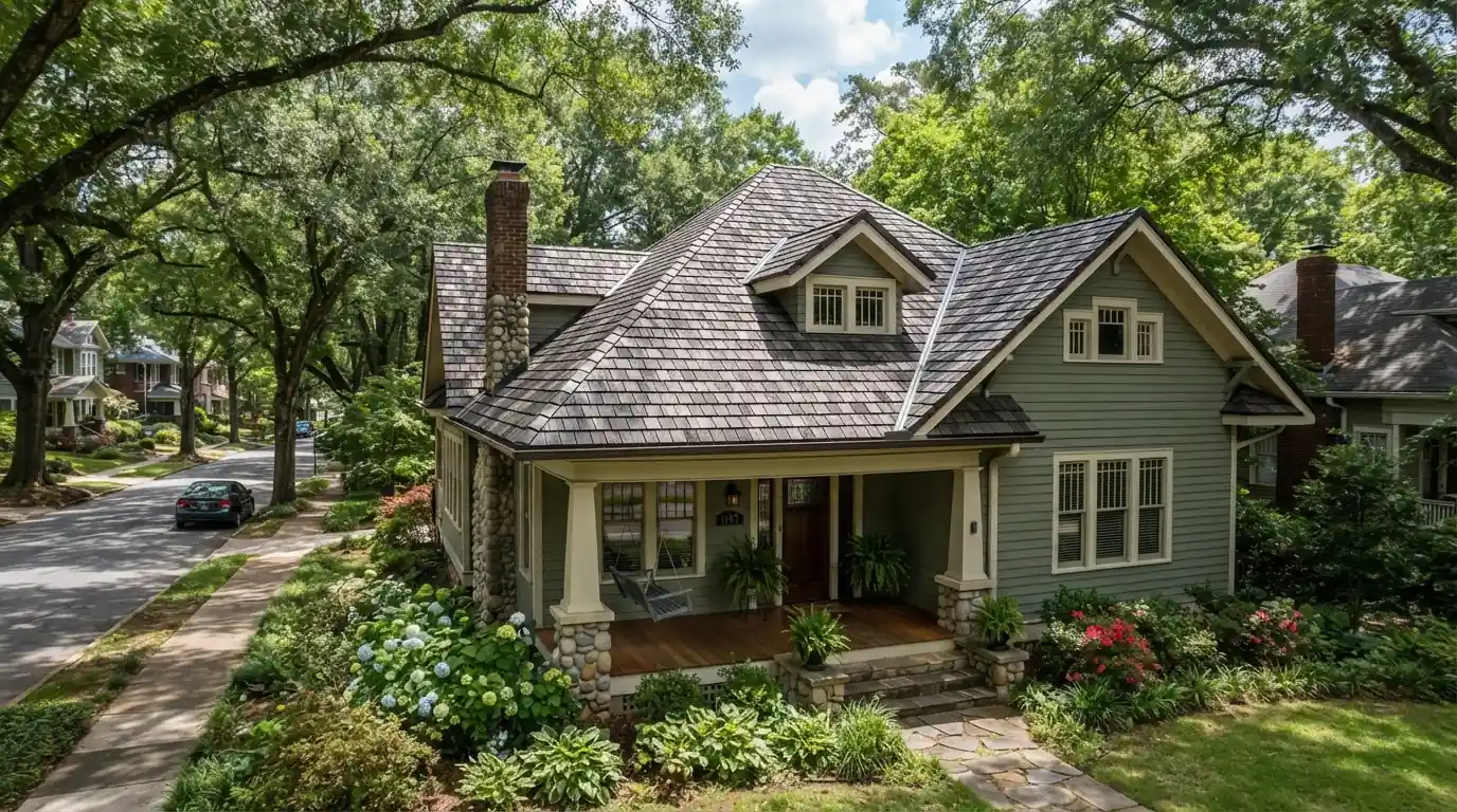 New architectural shingle roof on a craftsman bungalow in Atlanta