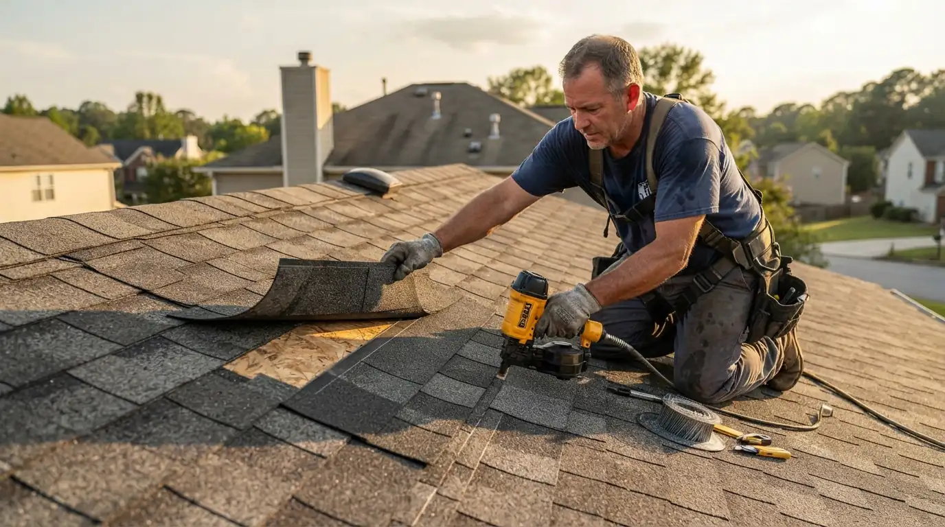 New architectural shingle woven into an Atlanta roof