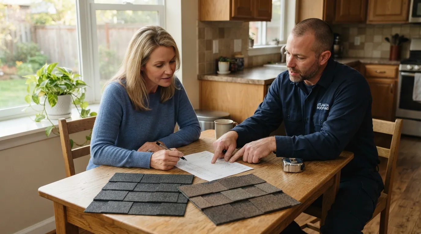 Reviewing an itemized roofing quote