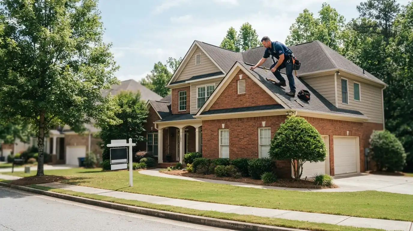 Pre-sale roof inspection on an Atlanta house