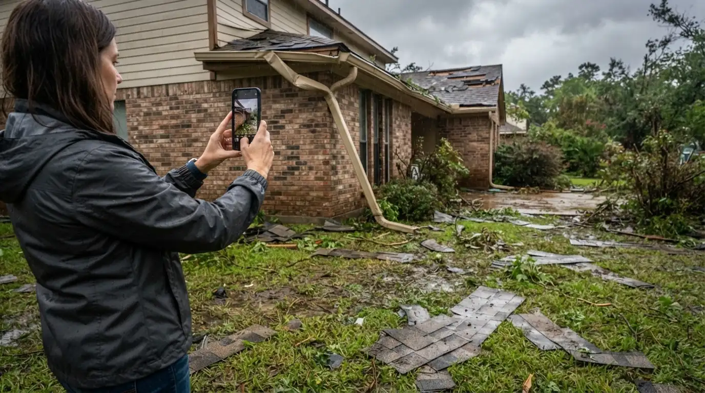 Documenting storm damage for an insurance claim