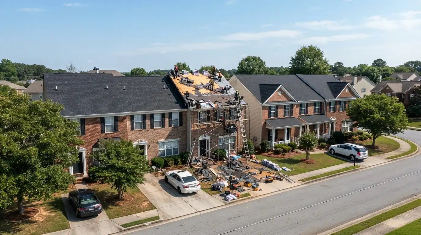 Phased reroofing in an Atlanta townhome community